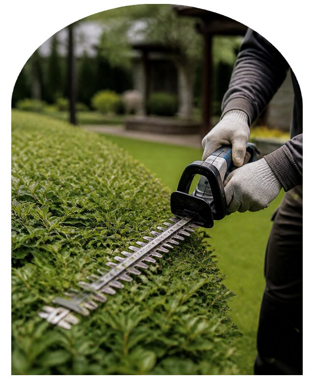 Профессиональная стрижка живой изгороди на участке в Краснодаре
